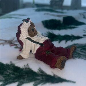 Festive Bear Boyd's bear Santa Figurine with Red Pants